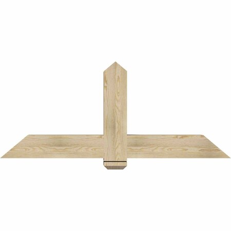 Ekena Millwork Eugene Rough Sawn Timber Gable Bracket, Douglas Fir, 60"W x 25"H x 6"D x 6"F, 10/12 Pitch GBW060X25X0606EUG00RDF